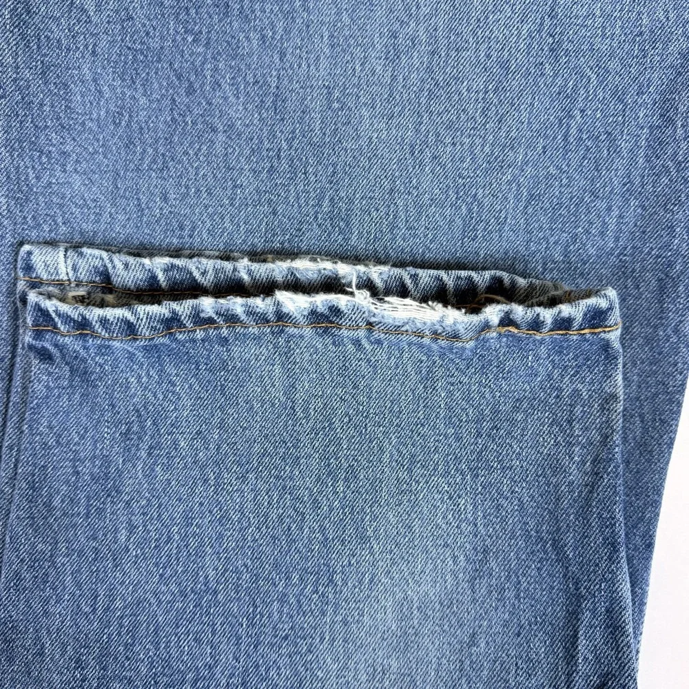Levi's 550 Men 40x30 Blue Denim Whiskered Red Tab Low Waist Stretch Straight Leg